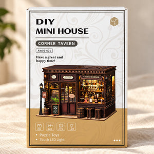 Corner Tavern DIY Miniature House Kit — assembly activity