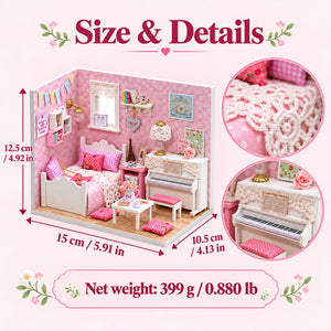 Sunshine Princess DIY Miniature House Kit — finished dimensions, materials and net weight
