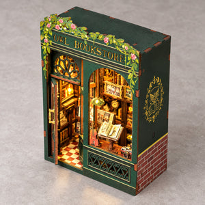 Owl Bookstore DIY Book Nook Kit with LED Light — Overhead View