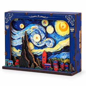 Starry Dream BK21 miniature scene, assembled example; DIY kit requires assembly.