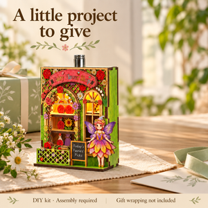 Fairy Flower Shop DIY Magnetic Miniature Kit with Light — Gift Scene; DIY assembly required.