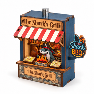 The Shark’s Grill DIY Magnetic Miniature Kit with Light — White Hero; DIY assembly required.