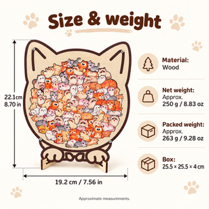 Cat wooden puzzle: size weight