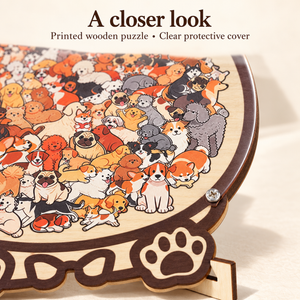 Dog wooden puzzle: detail