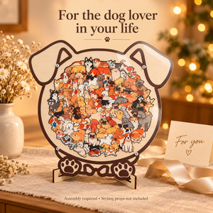 Dog wooden puzzle: gift scene