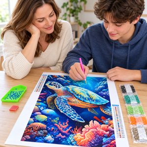 Sea Turtle diamond painting kit – Family CH1021