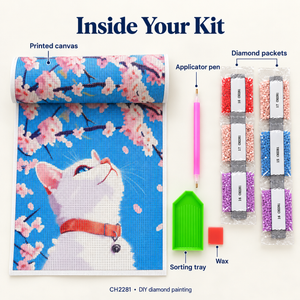 EN-0038-A diamond painting kit – Kit Contents; styling props not included