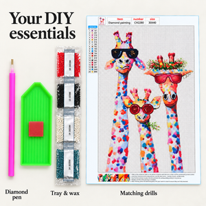 Colorful Giraffes diamond painting kit – Accessories CH2280