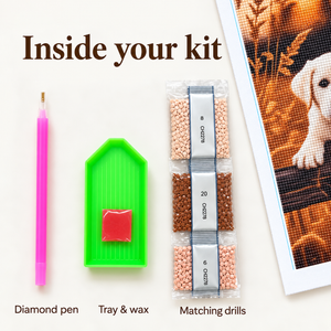 White Puppy diamond painting kit – Accessories CH2278