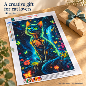 Skeleton Cat diamond painting kit – Gift CH2495