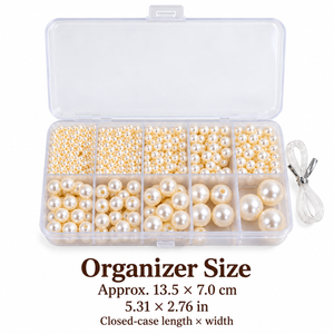 Faux Pearl Bead Bracelet Making Kit – Approx. 520 Beads – Size