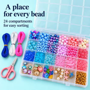 Ocean Charm Jewelry Making Kit – Approx. 625 Pieces – Storage