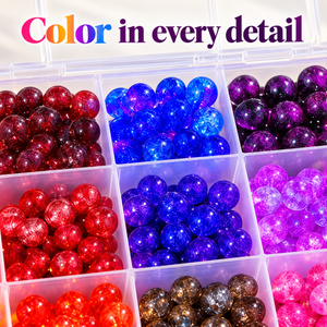 Colorful 8 mm Glass & Crackle Bead Bracelet-Making Kit – Approx. 520 Pieces