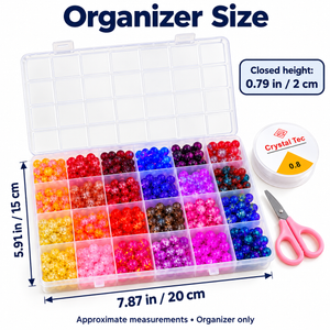 Colorful 8 mm Glass & Crackle Bead Bracelet-Making Kit – Approx. 520 Pieces