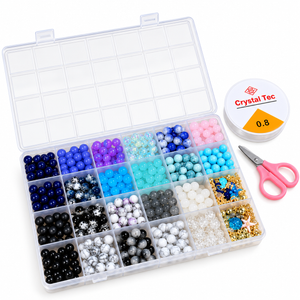 Ocean-Themed 8 mm Glass Bead Bracelet-Making Kit – Approx. 660 Pieces