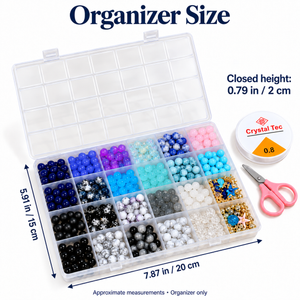 Ocean-Themed 8 mm Glass Bead Bracelet-Making Kit – Approx. 660 Pieces