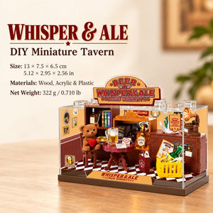 04 Size Materials - Whisper & Ale Tavern DIY Miniature Diorama Kit