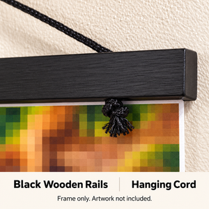 Black magnetic wooden poster hanger, 30 cm, frame only