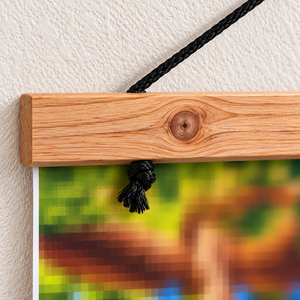 Natural color magnetic wooden poster hanger, 30 cm, frame only