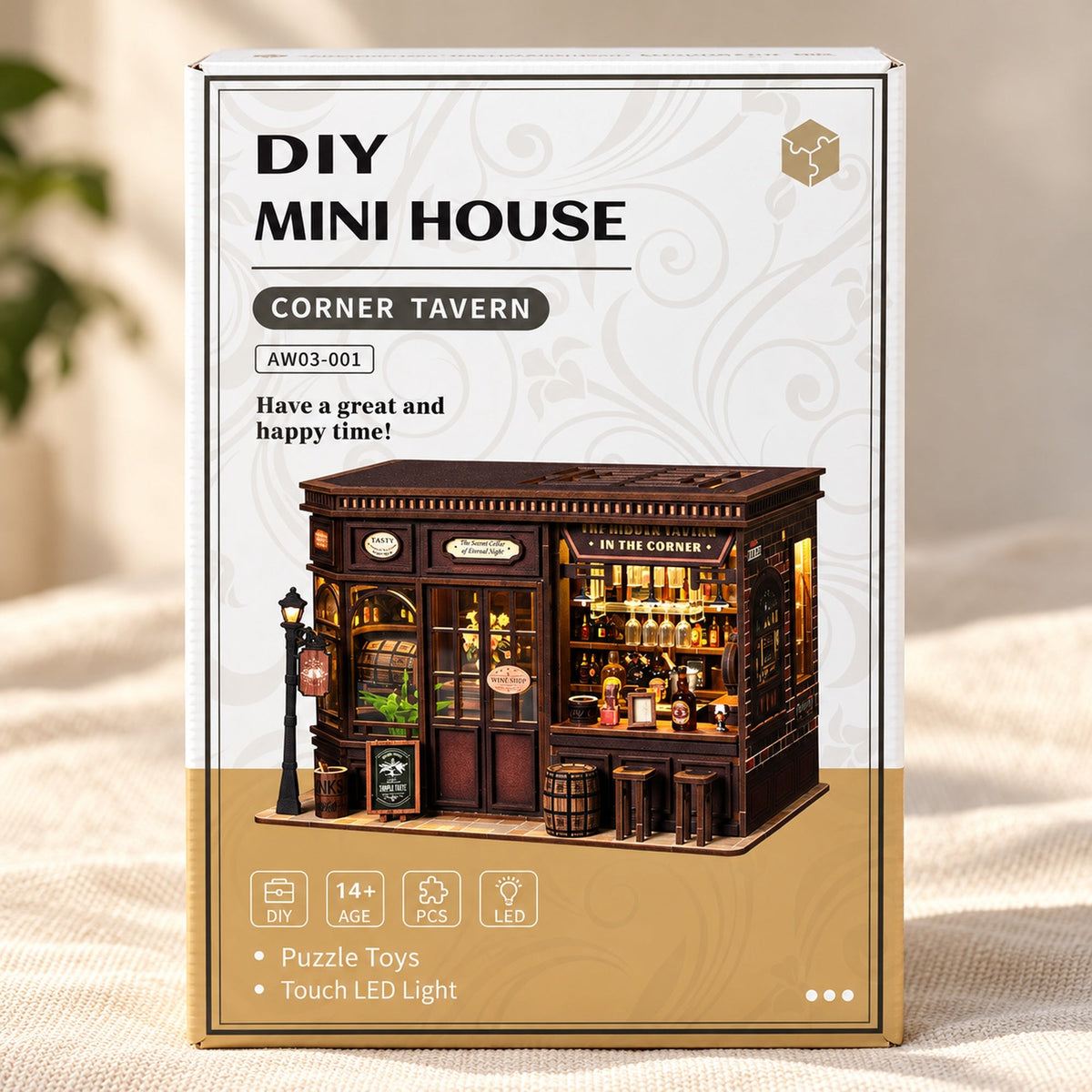 Corner Tavern DIY Miniature House Kit — assembly activity