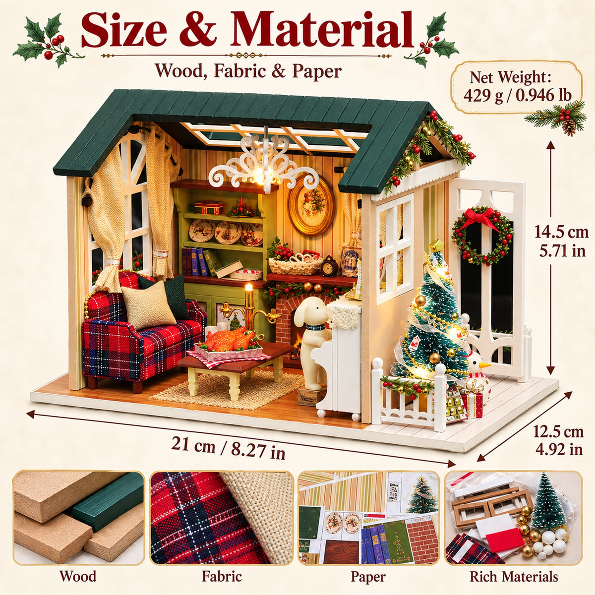 EN-0006-A DIY miniature kit - size and materials