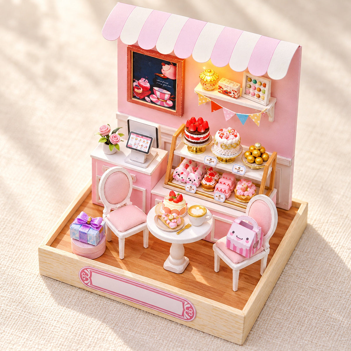 Sweet Talk DIY Miniature Cake Shop Kit — interior and decorative details