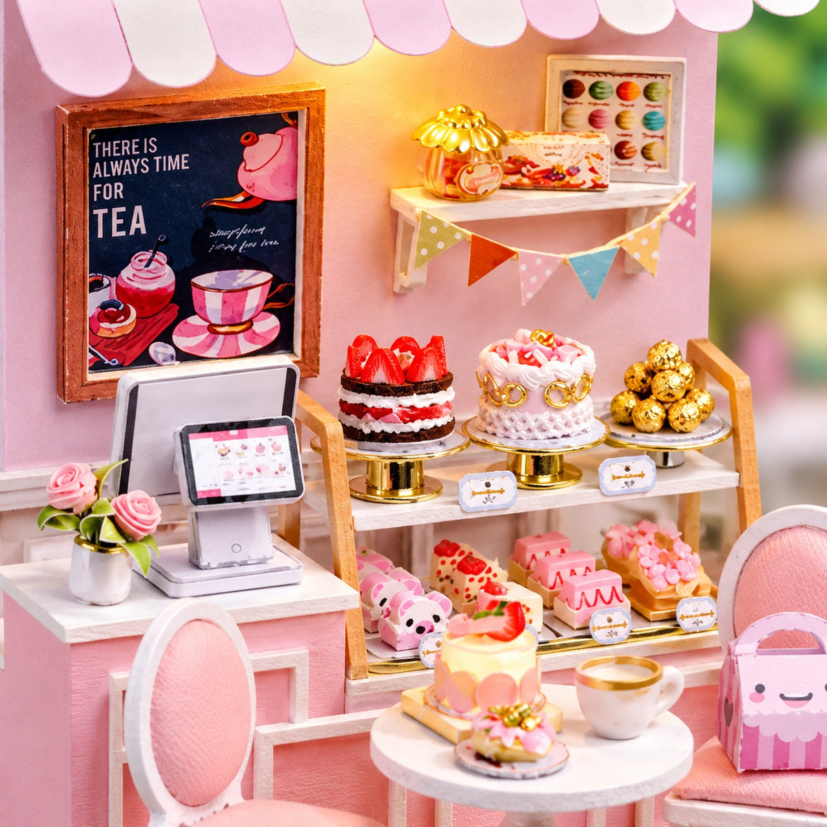 Sweet Talk DIY Miniature Cake Shop Kit — styled display scene; props not included