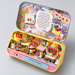 Lucky Market DIY Miniature Tin Box Kit — Overhead View