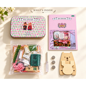 Cherry Blossoms DIY Miniature Tin Box Kit — Kit Contents