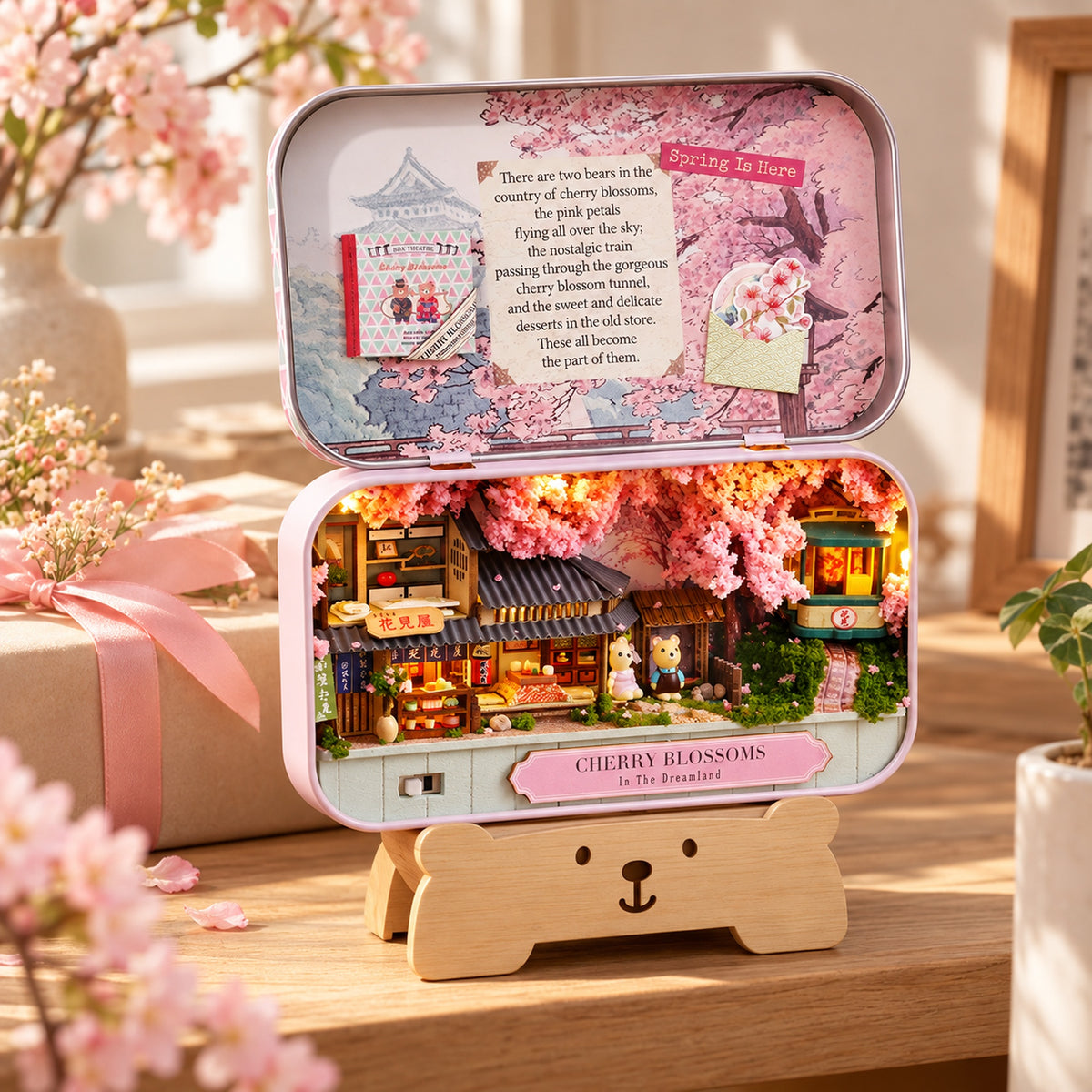 Cherry Blossoms DIY Miniature Tin Box Kit — Gift