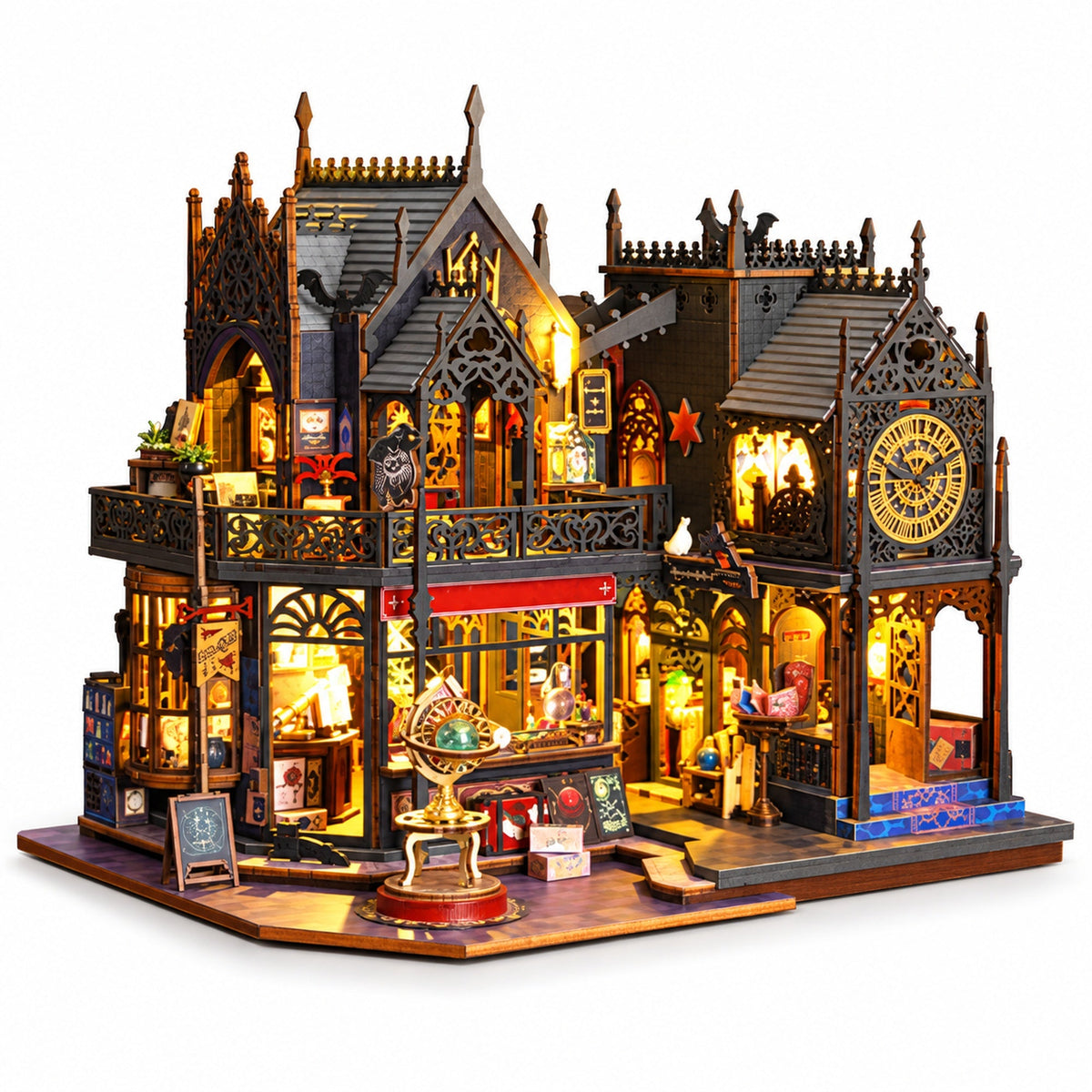 Holo Magic City DIY Miniature House Kit — assembled model overview; kit requires assembly