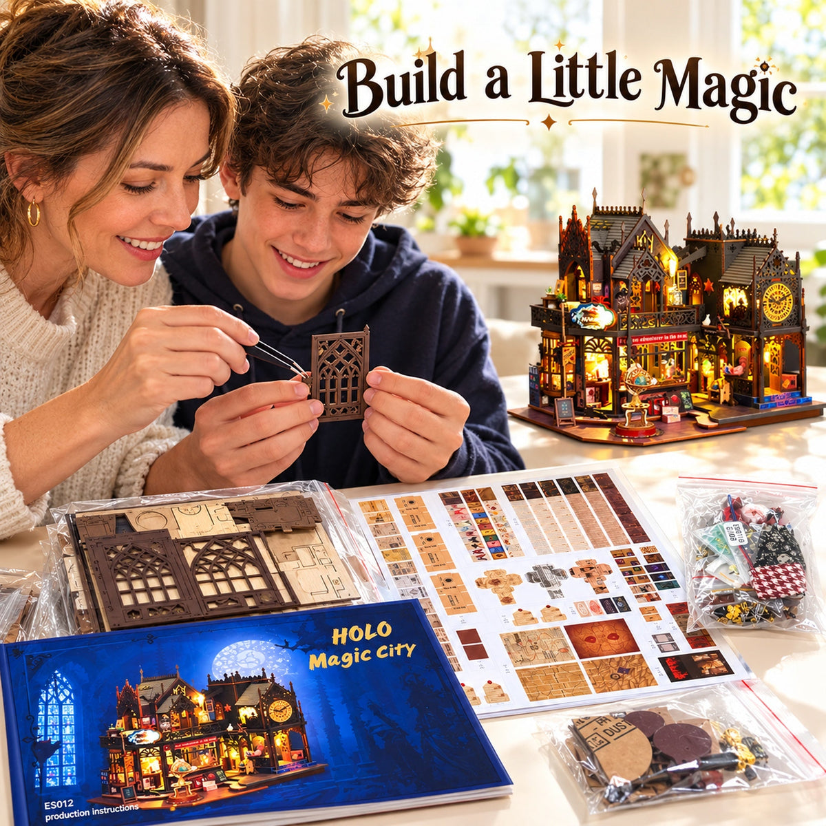 Holo Magic City DIY Miniature House Kit — assembly activity