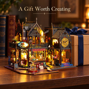 Holo Magic City DIY Miniature House Kit — gift display scene; props not included