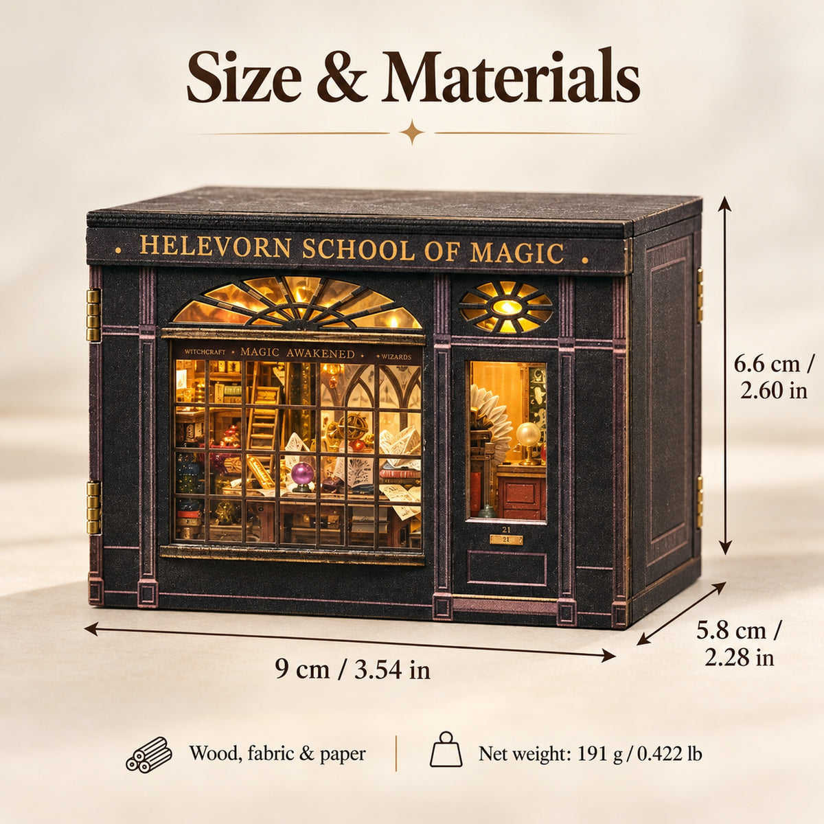 EN-0011-A DIY miniature kit - size and materials