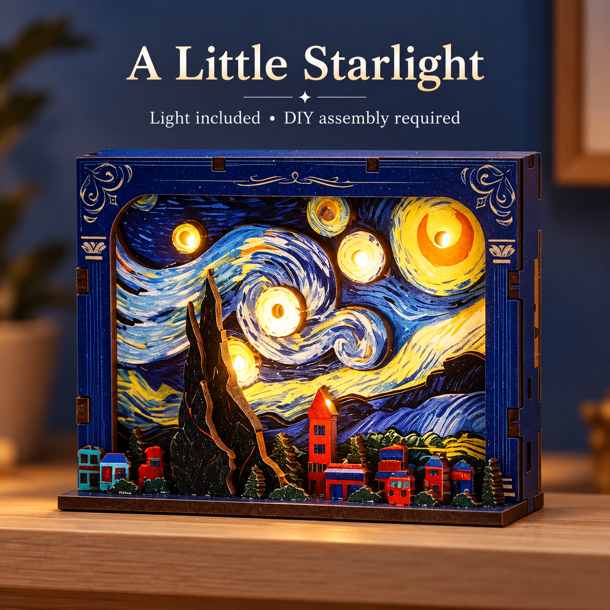 Starry Dream BK21 DIY miniature kit — lighted display example