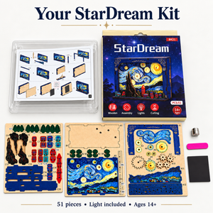 Starry Dream BK21 DIY miniature kit — 51-piece kit contents and instructions