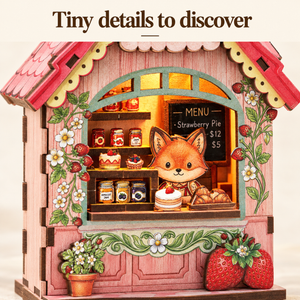 Foxy Berry Bakery DIY Magnetic Miniature Kit with Light — Product Details; DIY assembly required.