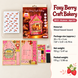 Foxy Berry Bakery DIY Magnetic Miniature Kit with Light — Size Material Weight; DIY assembly required.