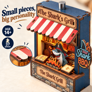The Shark’s Grill DIY Magnetic Miniature Kit with Light — Details; DIY assembly required.