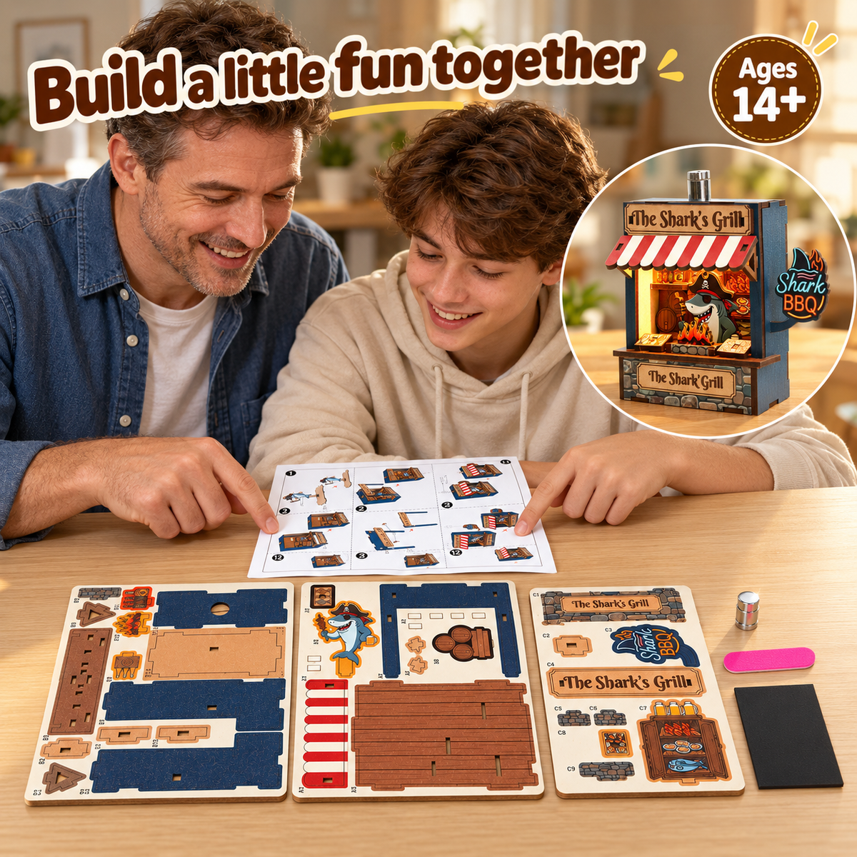 The Shark’s Grill DIY Magnetic Miniature Kit with Light — Family Crafting; DIY assembly required.