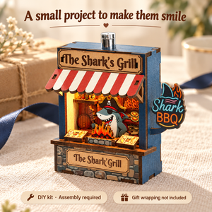The Shark’s Grill DIY Magnetic Miniature Kit with Light — Gift Scene; DIY assembly required.