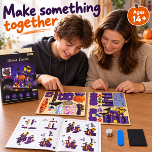 Haunted Castle DIY Magnetic Miniature Kit with Light — Family Crafting; DIY assembly required.