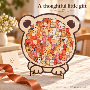 Bear wooden puzzle: gift scene