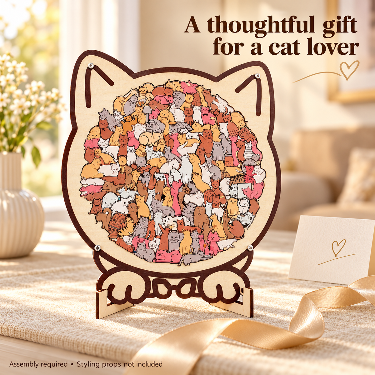 Maillard cat wooden puzzle: gift scene