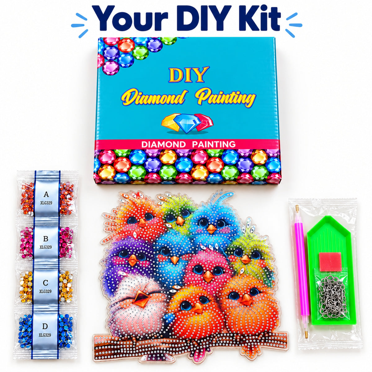 Colorful Birds DIY Diamond Painting Hanging Kit – XLG329