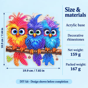 Three Owls DIY Diamond Painting Hanging Kit – XLG369