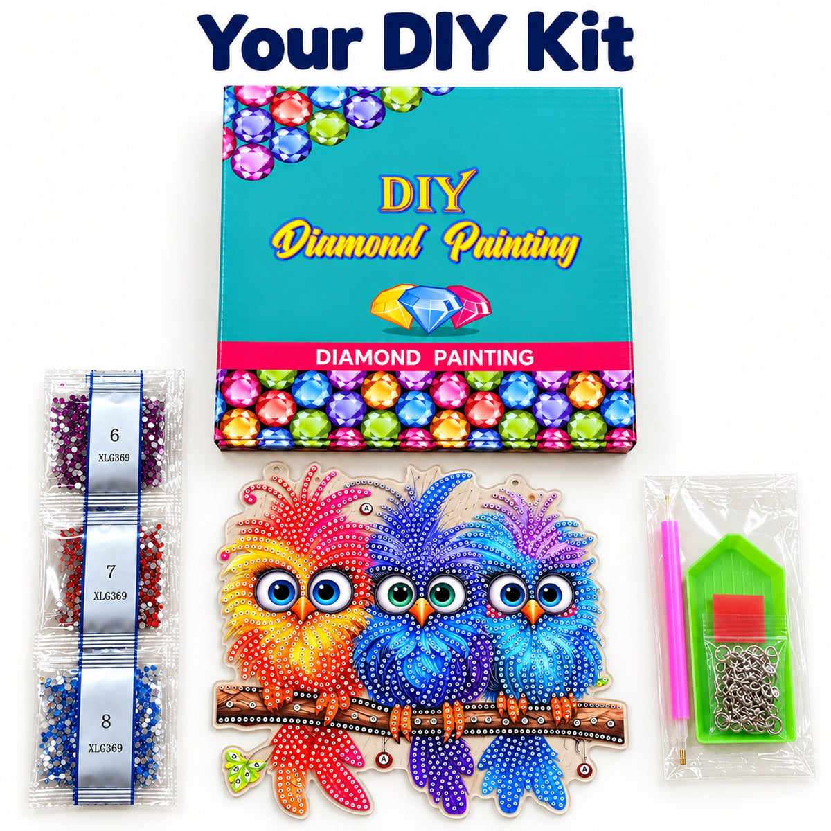 Three Owls DIY Diamond Painting Hanging Kit – XLG369