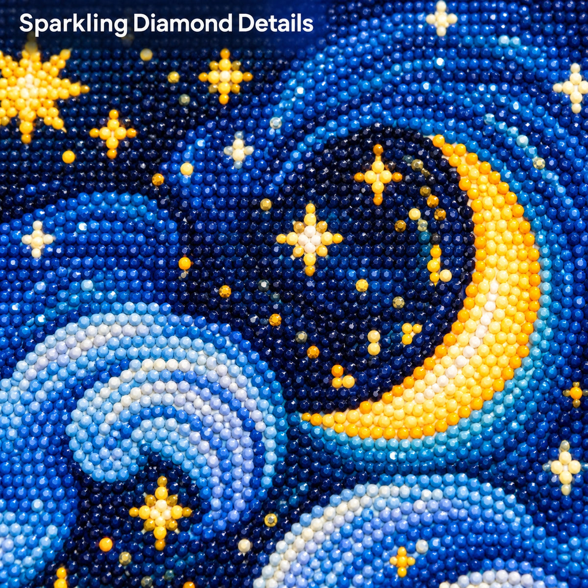 Starry Moon Cat Full-Drill Diamond Painting Kit — creative project