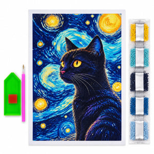 Moonlight cat CH1910 diamond painting kit — included kit