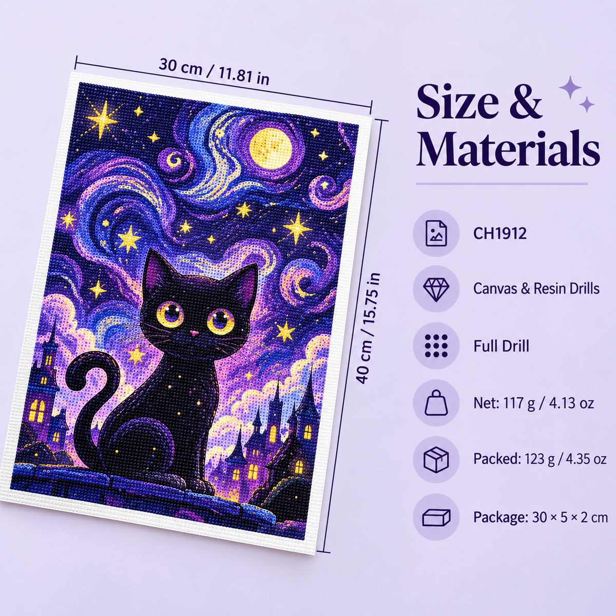 EN-0036-C canvas dimensions and packed size